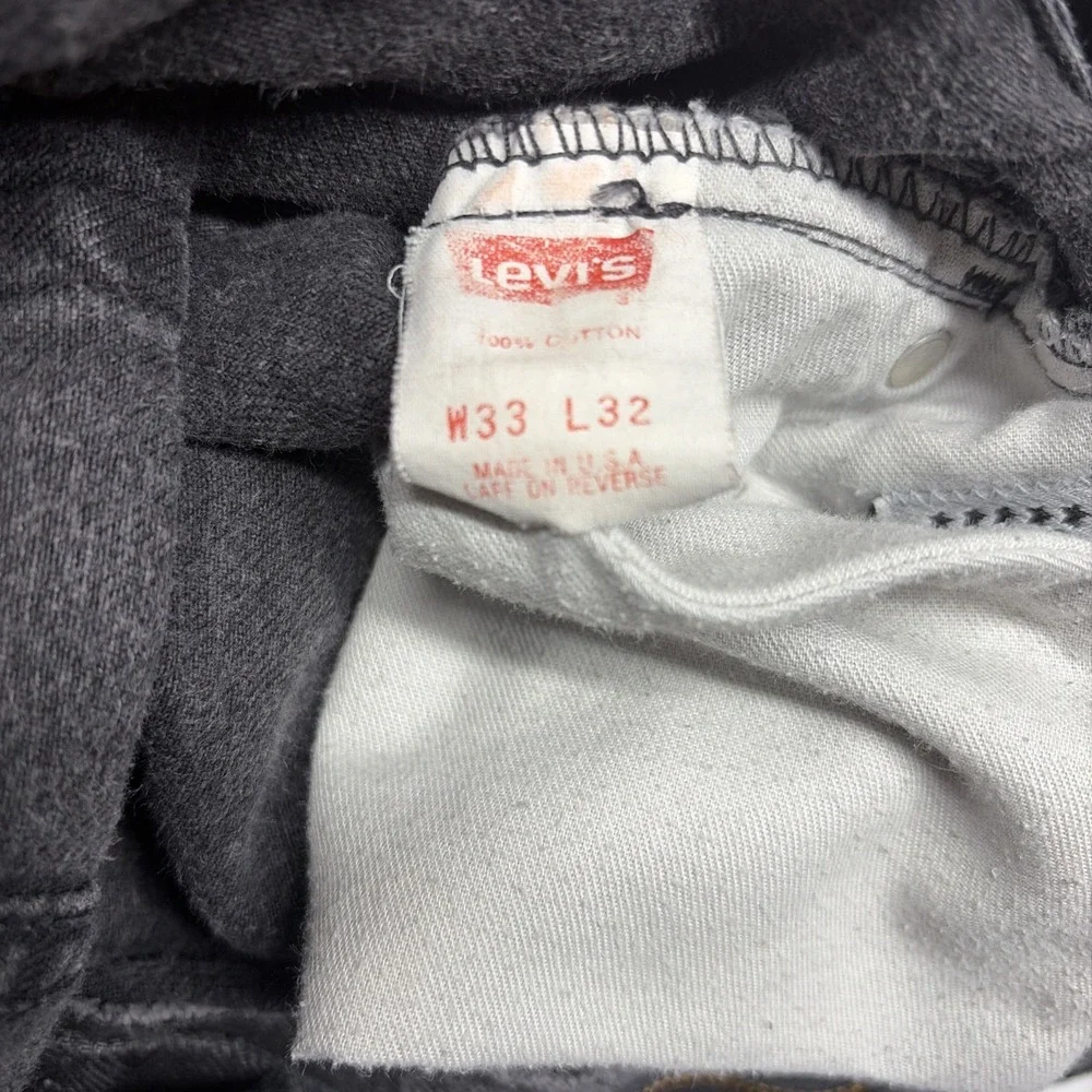 Vtg 1980s Levis Silver Tab 512 black Mens jeans 33x32 Faded USA Made Red Batwing